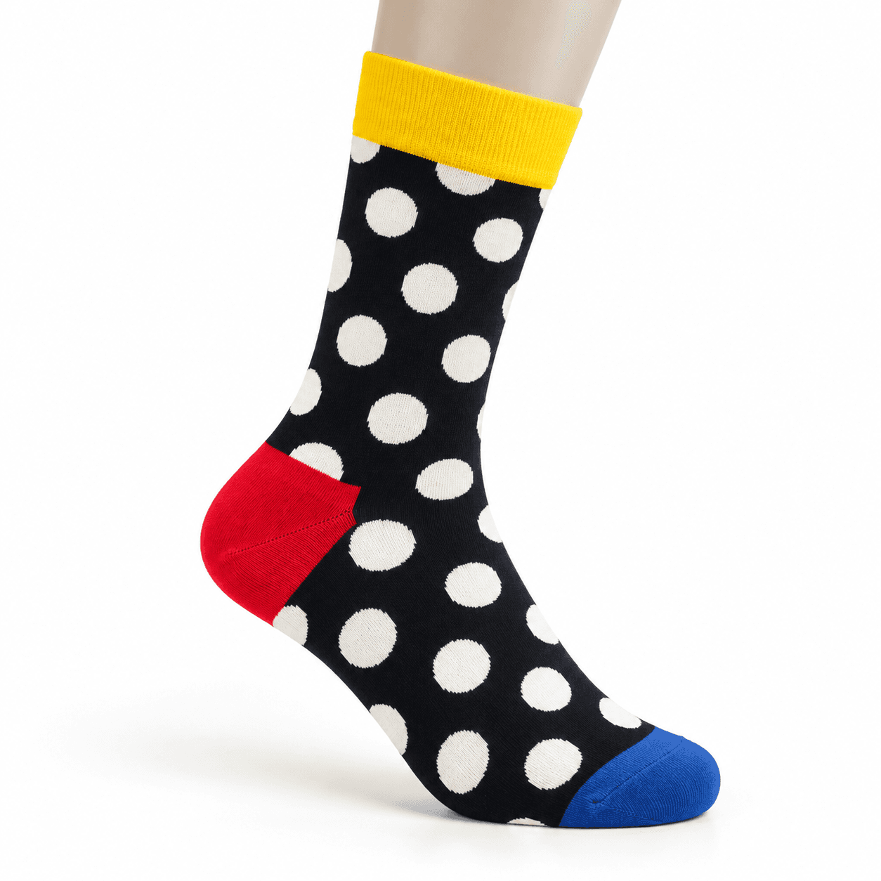 Black Polka Dot Crew Socks